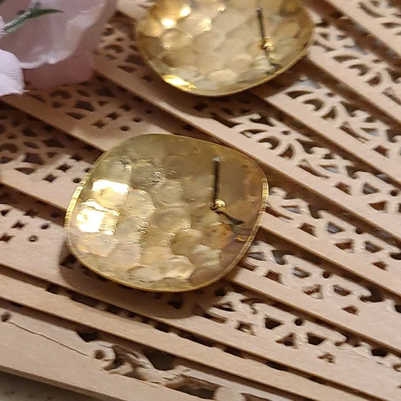 Brass Earrings for sale today gold tone - Picture 11 of 14